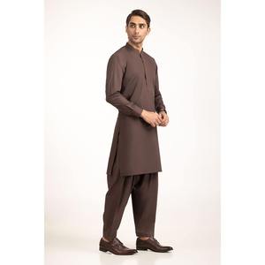 Kurta/Kurti de Verano para Hombre, Corte Regular, 100% Algodón, Color Marrón, Estilo SK-STY25-020, Ropa Oriental India y Pakistaní - Product Image 5