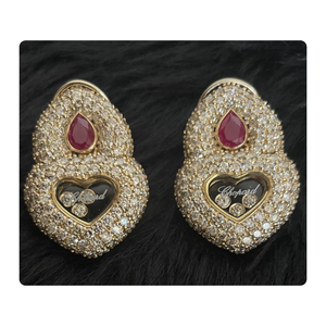 Pendientes de diamantes reales de diseñador de calidad superior para niñas, joyería de lujo de uso informal disponible al mejor precio de la India - Product Image 2