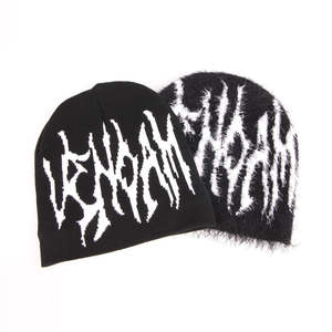 Personalizable 100% Acrílico Jacquard Logo Mohair Gorro de punto Gorros personalizados para inviernos cálidos - Product Image 2