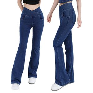 Wholesale Bootcut Trousers Skinny Flare Pants High <b>Waist</b> Pants Pour Femmes Custom Denim <b>Jeans</b> Para Mujer for <b>Women</b> - Product Image 6