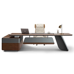 Modern Executive Manager Desk Locker MDF Material Home Office CEO Boss Style <b>Storage</b> <b>Computer</b> Table Workstation Furniture - Product Image 6