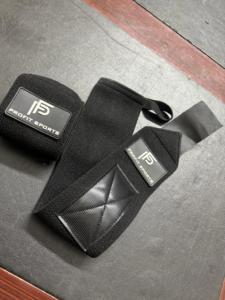 Muñequeras de levantamiento de pesas con logotipo personalizado, muñequeras elásticas para entrenamiento físico, equipo de gimnasio, muñequeras negras para levantamiento de pesas - Product Image 2