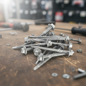 Tornillo Autoperforante de Cabeza Plana Clase 8, Rosca Profunda y Gruesa, Acero al Carbono Galvanizado por Inmersión en Caliente, Rosca Estándar - Product Image 1