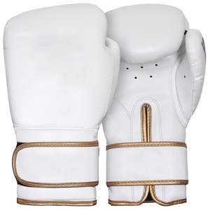 Guantes de Kickboxing de cuero de vaca profesional más vendidos 12oz 16oz para competición de Muay Thai Punzonado Escenas deportivas para - Product Image 1