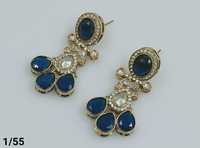 Nouveauté : Boucles d'oreilles pendantes Kundan en alliage plaqué or, motif floral ethnique, style indien, pour anniversaire, vente en gros