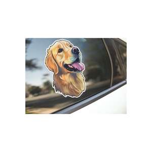 Ornement de casque de moto Golden Retriever 12x15 cm pour ordinateur portable et véhicule - Product Image 3