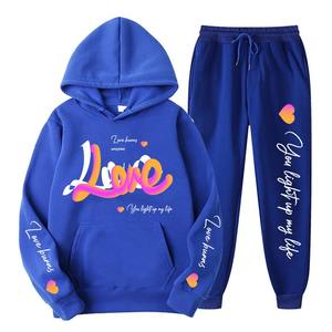 Personalización 3D Puff Print Street Sweatpants y Hoodie Set Unisex Over Size Sudadera Sweatsuits Hombres Chándales Con Logo - Product Image 2
