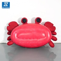 Siège d'animal marin géant en PVC gonflable personnalisé sculpture de banc de crabe créatif gonflable modèle de tabouret de crabe poilu