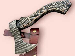 Hot Sale Viking Style Pizza Cutting <b>Axe</b> Hand Forged Carbon Steel with Long Stylish Texture <b>Wooden</b> Handle Hatchet - Product Image 6