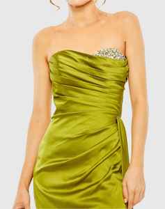 Robe de soirée haut de gamme pour femme, longueur ras du sol, tenue de banquet, style adulte, technique de teinture unie florale non tissée, coupe trapèze - Product Image 2