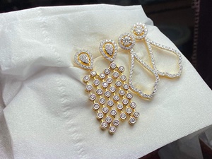 ต่างหูแต่งงาน14K สีทอง mossanite แบบห้อยครบรอบโรงงานในประเทศไทย - Product Image 6