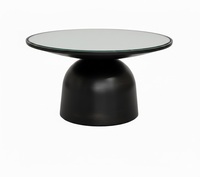 Table basse décorative de salon en aluminium et verre, modulable, extensible et combinable, style traditionnel