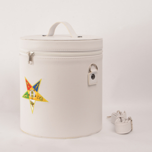 เคสหมวก oes FEZ แบบพรีเมี่ยมสีขาว (ปักตราสัญลักษณ์ด้วยมือ) กล่องเก็บของลายอิฐดาวรุ่ง - Product Image 3