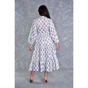 ชุดลำลองวินเทจของผู้หญิงชุดยูเครนพิมพ์ลายดอกไม้บล็อกยาวหรูหราเสื้อผ้าหรูหรา - Product Image 5