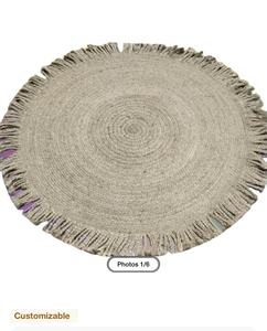 Suministro directo Ecológico 100% Yute Alfombra trenzada hecha a mano Rayas Tamaño personalizado Decoración para el hogar - Product Image 2