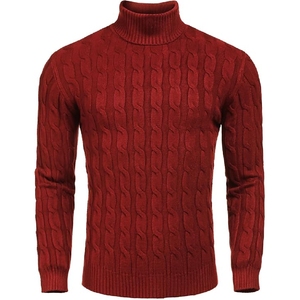 Nueva venta al por mayor de alta calidad de poliéster de color sólido suéter de los hombres de cuello redondo suéteres Casuales - Product Image 1