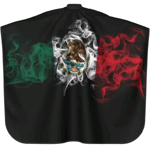 Capa de Barbería con la Bandera de México - Capa de Corte de Pelo Profesional Impermeable con Cierre de Broche Ajustable - Capa para Cortar el Cabello - Product Image 1