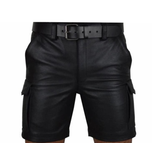 Comfortable Real Leather <b>Shorts</b> For <b>Men</b> Casual Summer Leather Daily With Breathable And Custom Waist Size Adjustment - Product Image 4