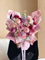 Papier d'emballage pour fleurs imprimé sur mesure, imperméable, en feuilles ou en rouleau, pour bouquets, fleuristes, emballages cadeaux
