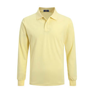 Polo de moda de algodón 100% con cuello informal de estilo estadounidense de manga larga para hombre, polos de algodón ajustados, polos de estilo clásico - Product Image 3