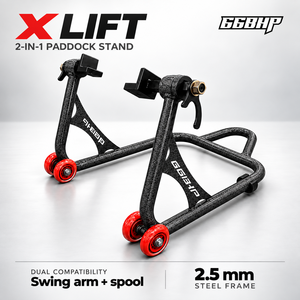 Support de réparation moto 2-en-1 X-Lift 66Bhp avec bobine en acier et levage de bras oscillant - Product Image 2