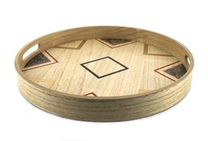 Juego de bandejas de madera hechas a mano, bandejas de madera decorativas rústicas para mesa de centro de cocina y decoración del hogar - Product Image 5