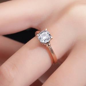 Bague en diamant de laboratoire certifiée IGI de haute qualité, or rose 14k 18k, coupe coussin, pour homme et femme, mariage - Product Image 4