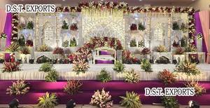 Decoraciones de escenario de boda inglés real Decoración de escenario de nuevo estilo con panel de puerta Fabricante de escenarios de boda asiáticos - Product Image 5