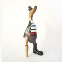 Canard artisanal éco-responsable de style pirate en racine de bambou, durable, art moderne, unique, personnalisable, décoration intérieure pour cadeaux et salon