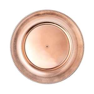 Assiette de présentation moderne en plastique martelé avec finition métallique ronde, texture intégrale, finition réfléchissante, durable et personnalisable - Product Image 2