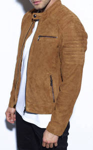 Veste de motard en cuir suédé pour homme, personnalisée OEM ODM, avec protection anti-UV, broderie 3D - Vente chaude, dernière tendance - Product Image 3