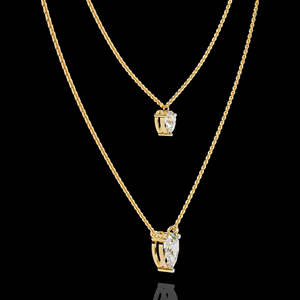 Collier en or jaune multi-couches de haute qualité, double couche, 10k, 14k, 18k, avec moissanite, vente flash - Product Image 2