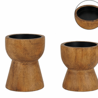 Porte-bougie en bois rustique fait à la main, support de bougie rond, décoration de table pour la décoration de la maison