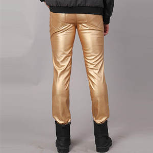 Pantalons décontractés de haute qualité en faux cuir avec éthanol extensible pour hommes - Product Image 5