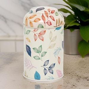 0.8L Tapa de cúpula en relieve Caja de lata de metal Ø90X130mm Patrón de hoja cuadrada Material de hojalata reciclable para embalaje de menta de caramelo - Product Image 3