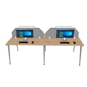 โต๊ะทำงานแบบคลัสเตอร์ 4 ที่นั่ง รุ่นร่วมสมัย ขนาด 240x120 ซม. ทำจากไม้เมลามีนและยาง ระบบ CONE รุ่น HBCO064 เฟอร์นิเจอร์สำนักงานทันสมัย - Product Image 5
