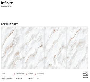 Carrelage en porcelaine émaillée à l'encre profonde, effet marbre de luxe, 600x1200mm, grand format, Cararra, pour la maison, les hôtels, les chambres et les ateliers - Product Image 4