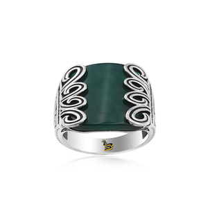 925 Sterling Silver <b>Men</b> <b>Ring</b> With Green Stone And Crown Design For Anniversary Engagement Gift Party - Product Image 2