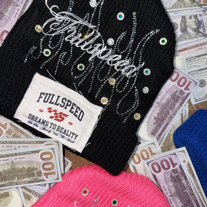 Prix de gros, bonnets d'extérieur avec votre logo, matériau personnalisé, bonnets en strass pour la vente en ligne - Product Image 3