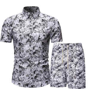 Ensemble T-shirt et short à manches courtes pour homme, vêtements d'été décontractés en coton respirant avec impression de streetwear - Product Image 6
