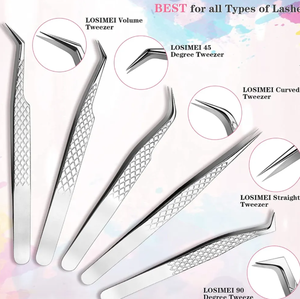 Pinzas para pestañas de titanio de gama completa al por mayor, pinzas de acero inoxidable, herramienta extensible para pestañas - Product Image 4