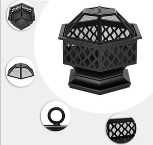 Brasero sans fumée hexagone personnalisé foyer en acier pour l'extérieur treillis au bois pour le jardin Camping Patio pour Patio Garden Use - Product Image 5
