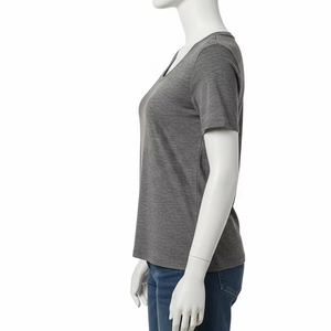 เสื้อยืดถักคอกลมผ้านุ่มระบายอากาศได้ดีสำหรับผู้หญิงชุดออกกำลังกายน้ำหนักเบา - Product Image 5