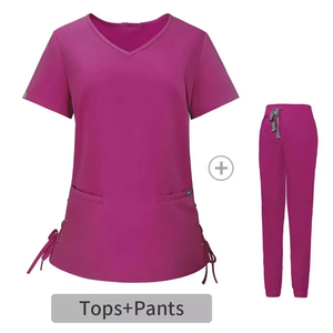 Meilleurs costumes de jogging anti-rides pour femmes ensemble de gommage en toile durable pour uniformes d'hôpital infirmier médical Kits OT - Product Image 6