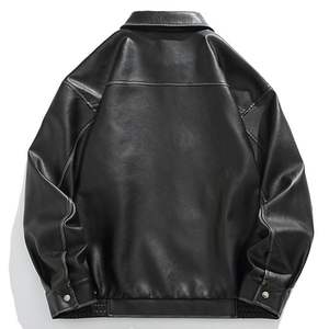 Veste de motard en cuir classique tenue de vacances à la mode et cadeau du Nouvel An pour lui ou elle - Product Image 5