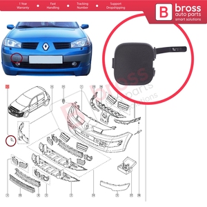 Cubierta de Gancho de Remolque para Parachoques Delantero BSP1173 para Megane MK2 2002-2008 3/4/5 Puertas 7700474483 - Product Image 5