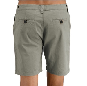 Shorts chino décontractés pour homme en coton 100% respirant, taille mi-haute, avec logo et design personnalisés, fermeture éclair, noir uni, élégant - Product Image 4