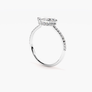 Bague de fiançailles Halo cachée, style de bijoux fins classiques, éclat brillant, reflétant la grâce éternelle, élégance pour une beauté intemporelle - Product Image 5