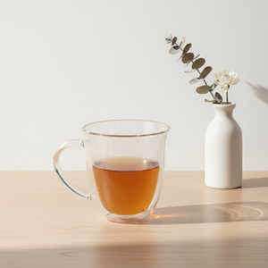 Mug en verre borosilicate à double paroi de grande capacité, de qualité supérieure, 3306208-0.39, durable, style nordique, résistant à la chaleur, TW - Product Image 1