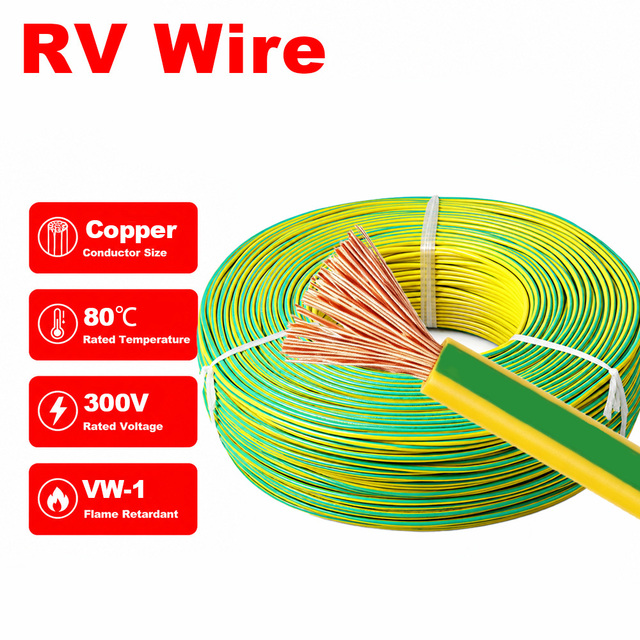 Flexible RV Cable Class 5 Stranded Copper PVC Insulated Single Core Electrical Wire 450V/750V 1.5mm 2.5mm 4mm 6mm